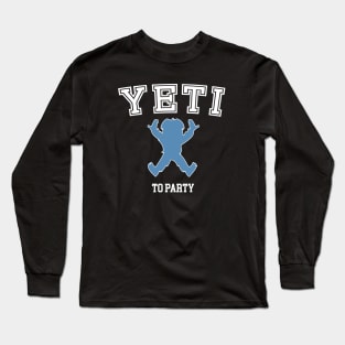 Yeti to party - Fun Vintage College Laurel Christmas Long Sleeve T-Shirt